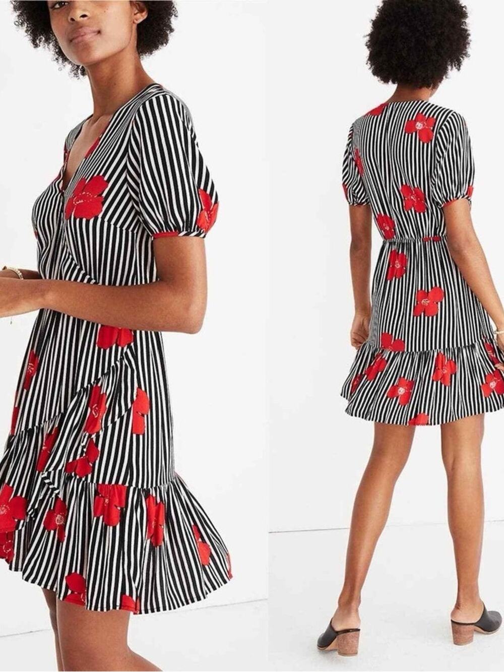 Madewell Bianca Ruffle-Wrap Dress Candied Orchids Size 0
